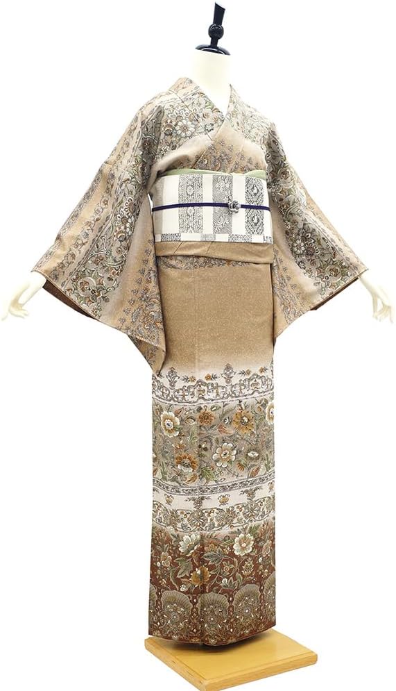 竺仙 流水に鯉 仕立て上がり 夏着物 仕付糸付 綿紅梅 高級浴衣 6219